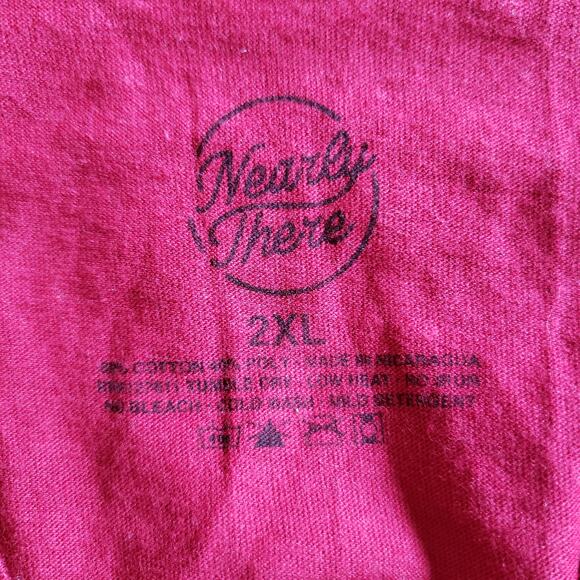 NEARLY THERE HEY LADIES PRIDE BURGUNDY RACER BACK TANK TOP SIZE 2XL NWT COTTON - Picture 4 of 4